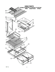04 - Shelf parts for Whirlpool Refrigerator ET18ZKXYW00 from AppliancePartsPros.com