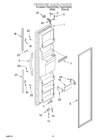 07 - Freezer Door parts for Whirlpool Refrigerator TS22AQXGW02 from AppliancePartsPros.com