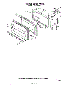 07 - Freezer Door parts for Whirlpool Refrigerator ET22ZMXPWR0 from AppliancePartsPros.com