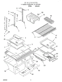 03 - Shelf parts for Whirlpool Refrigerator ET19DKXFN01 from AppliancePartsPros.com