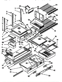 Shelf parts for Whirlpool Refrigerator ET25DMXBN02 from AppliancePartsPros.com