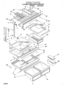 04 - Shelf parts for Whirlpool Refrigerator ET22PKXBN00 from AppliancePartsPros.com