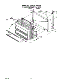 08 - Freezer Door parts for Whirlpool Refrigerator ET22PKXZW00 from AppliancePartsPros.com