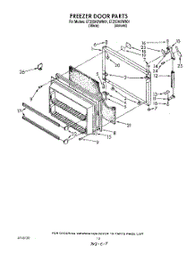 08 - Freezer Door parts for Whirlpool Refrigerator ET22DKXWW01 from AppliancePartsPros.com