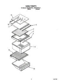 04 - Shelf parts for Whirlpool Refrigerator RS25AWXZW01 from AppliancePartsPros.com