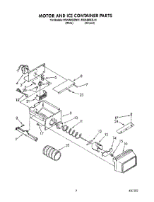 06 - Motor And Ice Container parts for Whirlpool Refrigerator RS25AWXZW01 from AppliancePartsPros.com