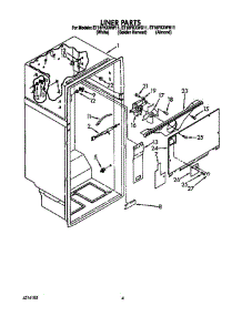 Liner parts for Whirlpool Refrigerator ET18PKXWW11 from AppliancePartsPros.com