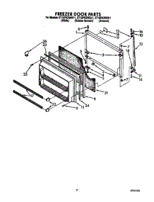 Freezer Door parts for Whirlpool Refrigerator ET18PKXWW11 from AppliancePartsPros.com