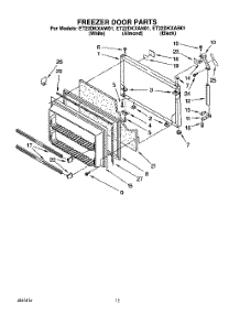 08 - Freezer Door parts for Whirlpool Refrigerator ET22DKXAB01 from AppliancePartsPros.com