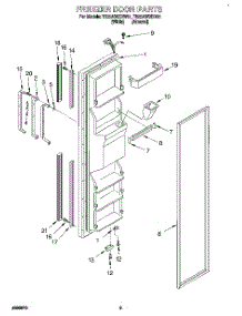 07 - Freezer Door parts for Whirlpool Refrigerator TS22AWXDW01 from AppliancePartsPros.com