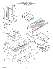 03 - Shelf parts for Whirlpool Refrigerator ET22DMXFW00 from AppliancePartsPros.com