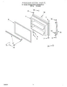 06 - Freezer Door, Lit / Optional parts for Whirlpool Refrigerator ET22DMXFW00 from AppliancePartsPros.com