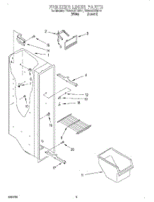 04 - Freezer Liner parts for Whirlpool Refrigerator TS22AQXDW11 from AppliancePartsPros.com