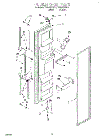 07 - Freezer Door parts for Whirlpool Refrigerator TS22AQXDW11 from AppliancePartsPros.com