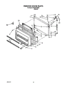 08 - Freezer Door parts for Whirlpool Refrigerator ET22DKXZN00 from AppliancePartsPros.com