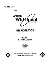 Front Cover parts for Whirlpool Refrigerator S22QFWH00 from AppliancePartsPros.com
