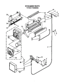 Icemaker parts for Whirlpool Refrigerator S22QFWH00 from AppliancePartsPros.com