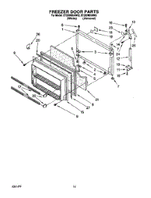 08 - Freezer Door parts for Whirlpool Refrigerator ET22DMXAN02 from AppliancePartsPros.com