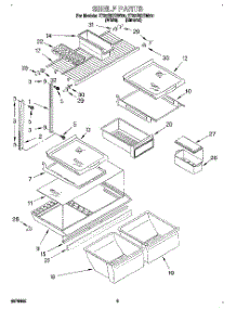 04 - Shelf parts for Whirlpool Refrigerator ET22PKXDN00 from AppliancePartsPros.com