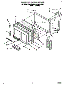 Freezer Door parts for Whirlpool Refrigerator ET25DQRBN02 from AppliancePartsPros.com