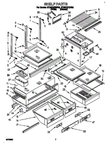 Shelf parts for Whirlpool Refrigerator ET25DQRBN02 from AppliancePartsPros.com