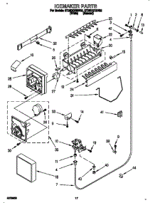 Icemaker parts for Whirlpool Refrigerator ET25DQRBN02 from AppliancePartsPros.com