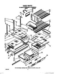 05 - Shelf, Optional parts for Whirlpool Refrigerator ET25DMXWW01 from AppliancePartsPros.com