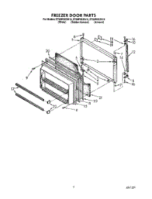 06 - Freezer Door parts for Whirlpool Refrigerator ET20PKXZN10 from AppliancePartsPros.com