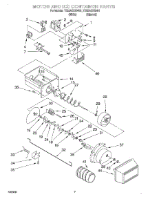 05 - Motor And Ice Container parts for Whirlpool Refrigerator TS22AQXGW01 from AppliancePartsPros.com