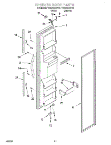 07 - Freezer Door parts for Whirlpool Refrigerator TS22AQXGW01 from AppliancePartsPros.com