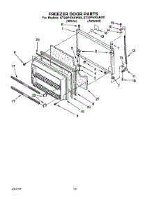 08 - Freezer Door parts for Whirlpool Refrigerator ET22PKXAN00 from AppliancePartsPros.com