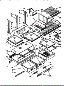 Shelf parts for Whirlpool Refrigerator ET22DMXBN02 from AppliancePartsPros.com