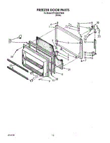 07 - Freezer Door parts for Whirlpool Refrigerator RT18RKXYW00 from AppliancePartsPros.com