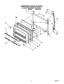 06 - Freezer Door parts for Whirlpool Refrigerator TT20AKXAW00 from AppliancePartsPros.com
