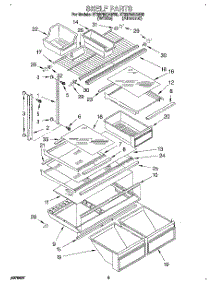 04 - Shelf parts for Whirlpool Refrigerator ET22PMXAW00 from AppliancePartsPros.com