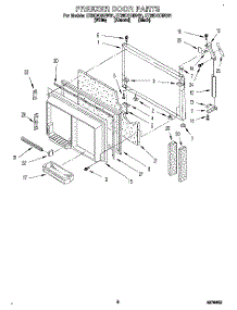04 - Freezer Door parts for Whirlpool Refrigerator ET25DQRBN01 from AppliancePartsPros.com
