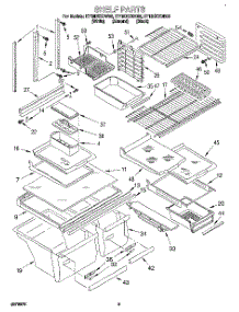 03 - Shelf parts for Whirlpool Refrigerator ET19DKXDW00 from AppliancePartsPros.com