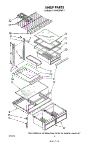 05 - Shelf parts for Whirlpool Refrigerator ET18PKXPWR1 from AppliancePartsPros.com