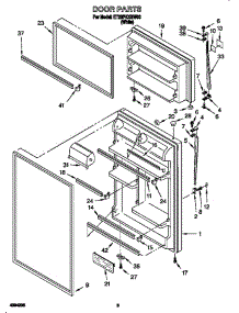 Door parts for Whirlpool Refrigerator ET23PKXGW00 from AppliancePartsPros.com