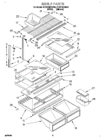 04 - Shelf parts for Whirlpool Refrigerator ET22PMXBN00 from AppliancePartsPros.com