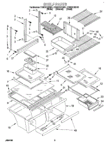 04 - Shelf parts for Whirlpool Refrigerator ET25DKXDB01 from AppliancePartsPros.com