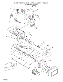 05 - Motor And Ice Container parts for Whirlpool Refrigerator SS27AQXHW00 from AppliancePartsPros.com