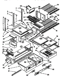 Shelf parts for Whirlpool Refrigerator ET25DKXBN02 from AppliancePartsPros.com