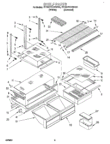 04 - Shelf, Lit / Optional parts for Whirlpool Refrigerator ET25PKXBW00 from AppliancePartsPros.com