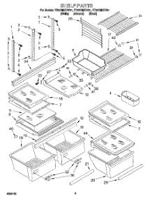 04 - Shelf parts for Whirlpool Refrigerator ET22DMXDW01 from AppliancePartsPros.com