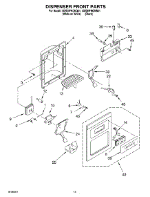 07 - Dispenser Front parts for Whirlpool Refrigerator 3XED0FHQKB01 from AppliancePartsPros.com