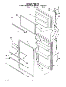 02 - Door parts for Whirlpool Refrigerator ET18NKXDW03 from AppliancePartsPros.com