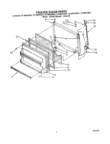 06 - Freezer Door parts for Whirlpool Refrigerator ET18NKXXN01 from AppliancePartsPros.com