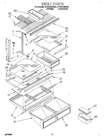 04 - Shelf parts for Whirlpool Refrigerator ET18TKXBW01 from AppliancePartsPros.com