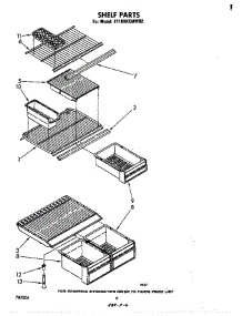 Shelf parts for Whirlpool Refrigerator ET18XKXMWR2 from AppliancePartsPros.com